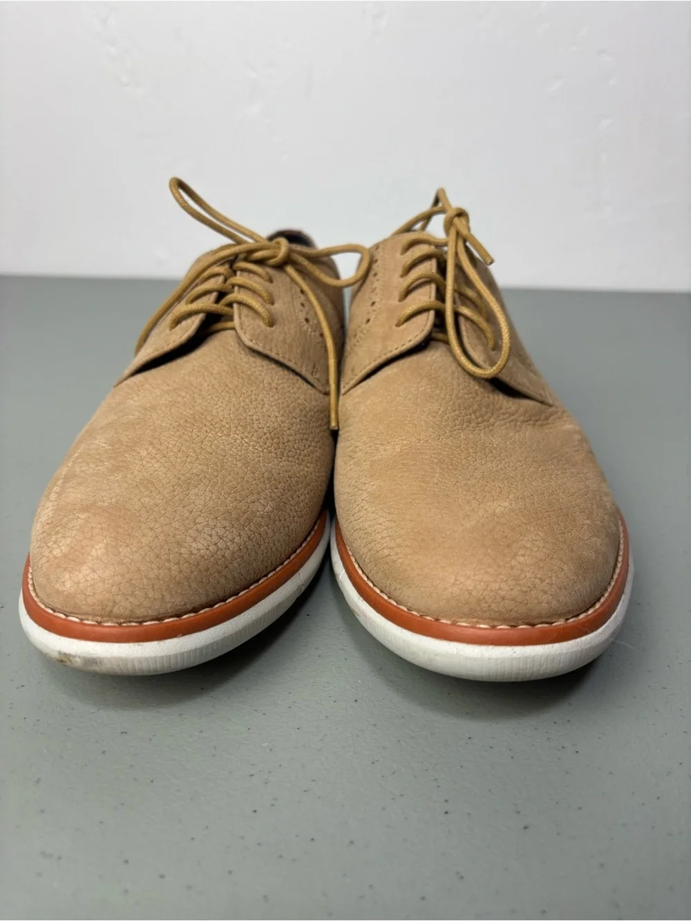 Johnston & Murphy Tan Nubuck Leather Men's Dress Shoes 9.5M Oxford Casual